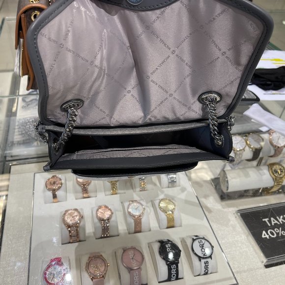 Michael Kors Regina M Flap Shoulder Bag MK Grey - Picture 9 of 12